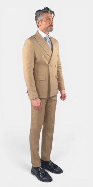 ABITO DOPPIOPETTO GESSATO COLOR BEIGE